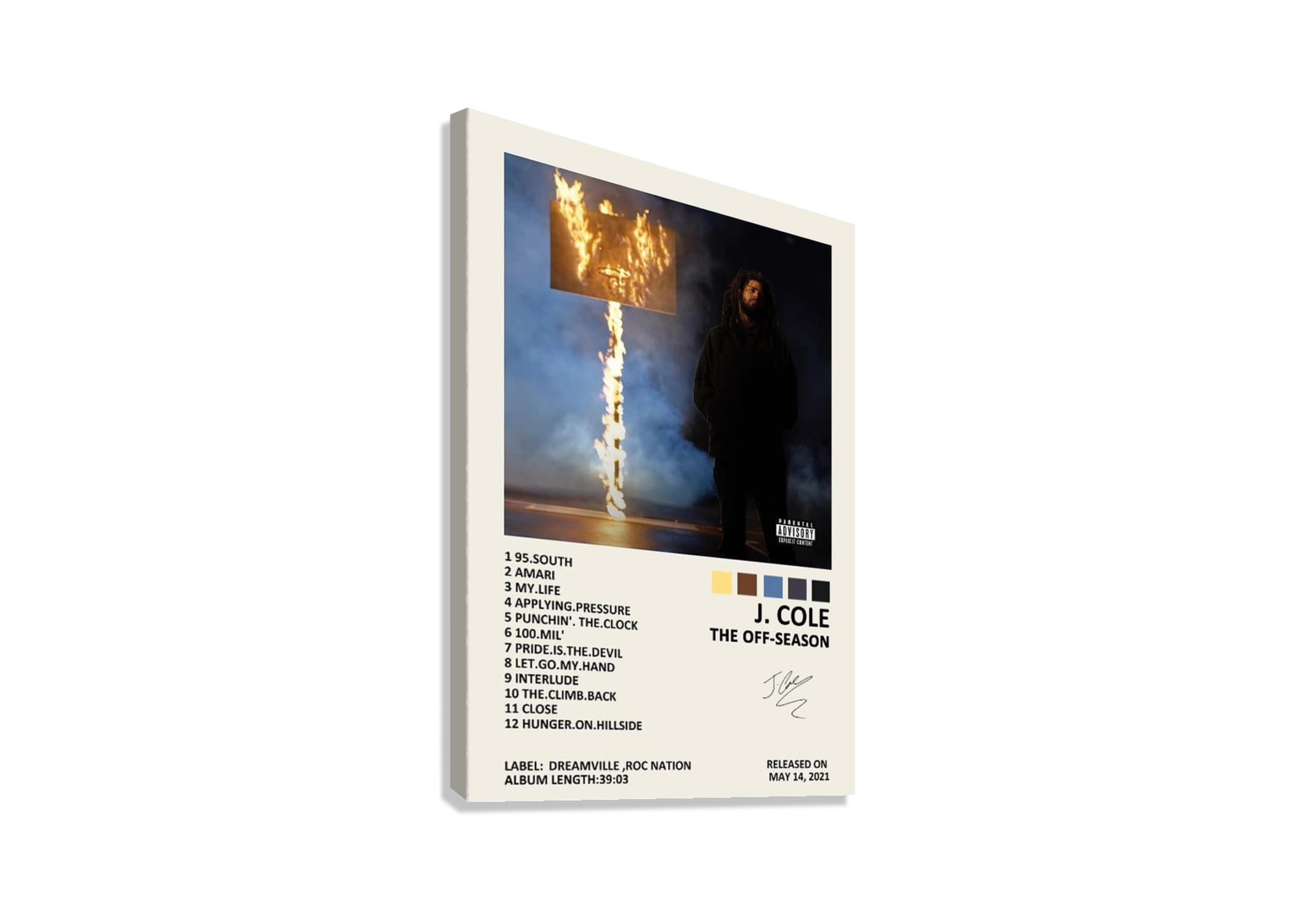 J COLE " THE OFF -SEASON" CANVAS POSTER