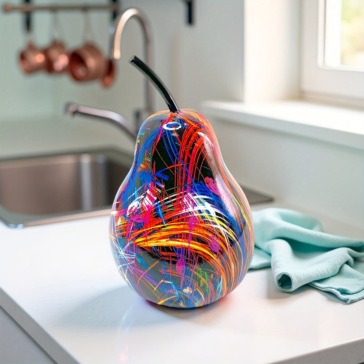 Tnessential Elegant Multicolor Pear-shaped Sculpture Decor 3D Decor
