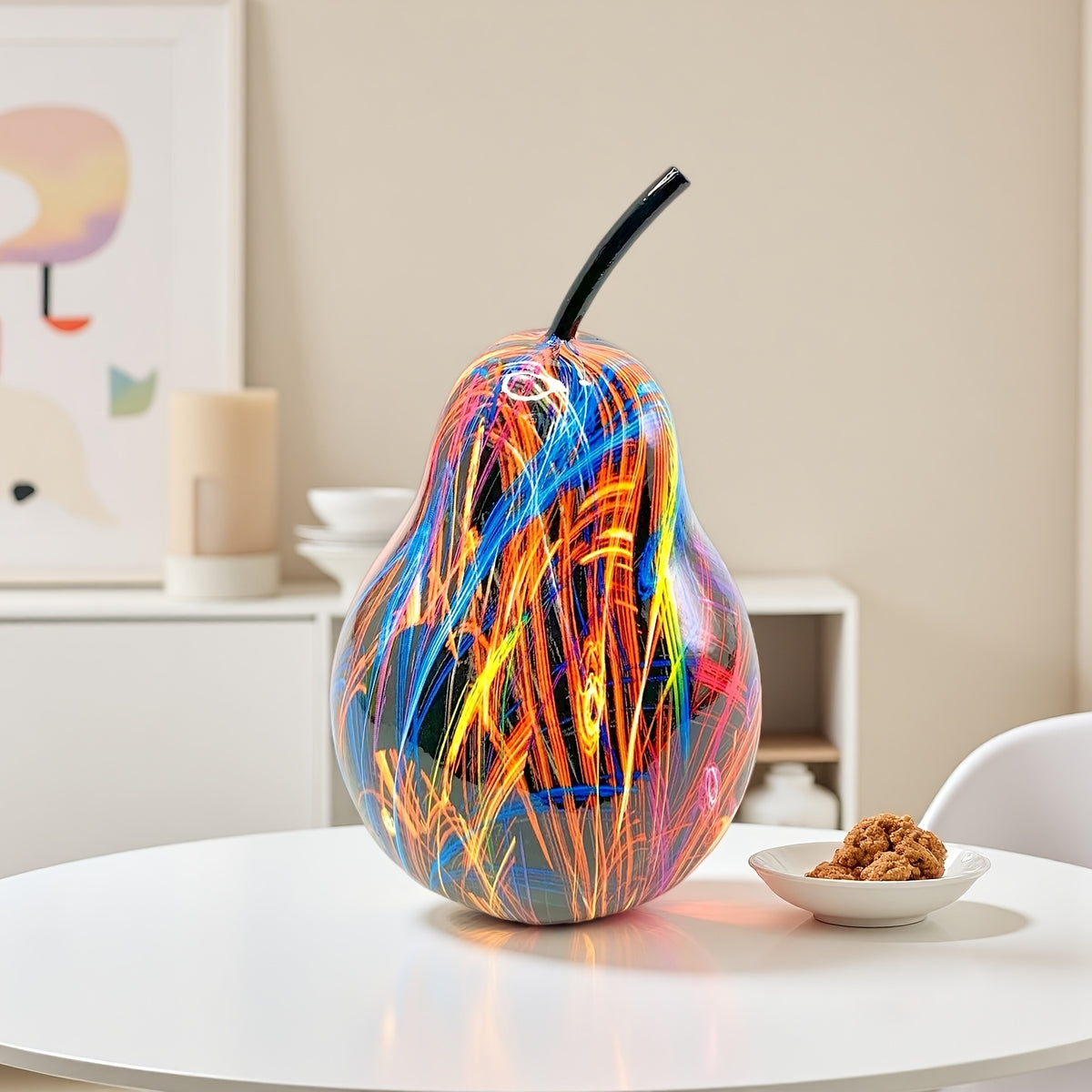 Tnessential Elegant Multicolor Pear-shaped Sculpture Decor 3D Decor