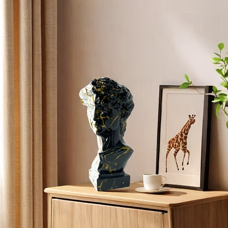 Tnessential Black Golden Greek Michelangelo David Statue 3D Decor