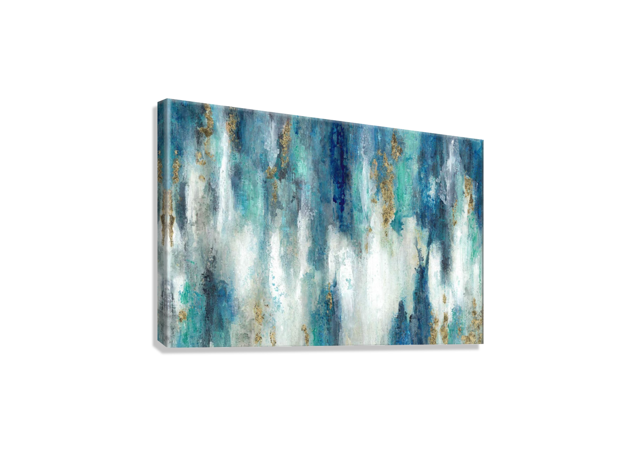 ABSTRACT BLUE PAINTING CANVAS POSTER