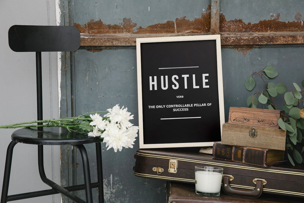 HUSTLE MOTIVATIONAL CANVAS POSTER