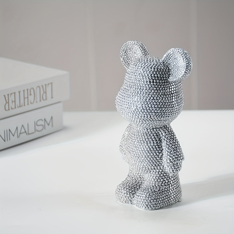 Tnessential Silver Stylish Bear-shaped Piece with the Word LOVE 3D Decor