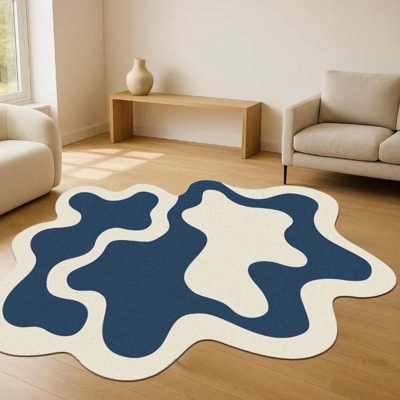 BLUE ABSTRACT RUG view 5