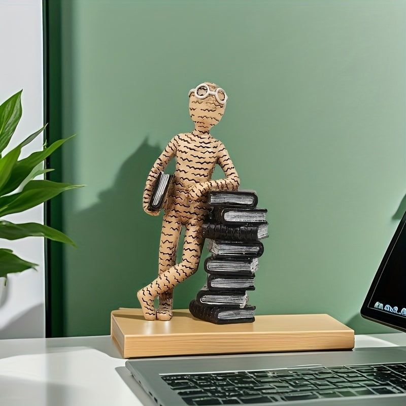 Tnessential Modern Abstract: Resin Reading Statue 3D Decor
