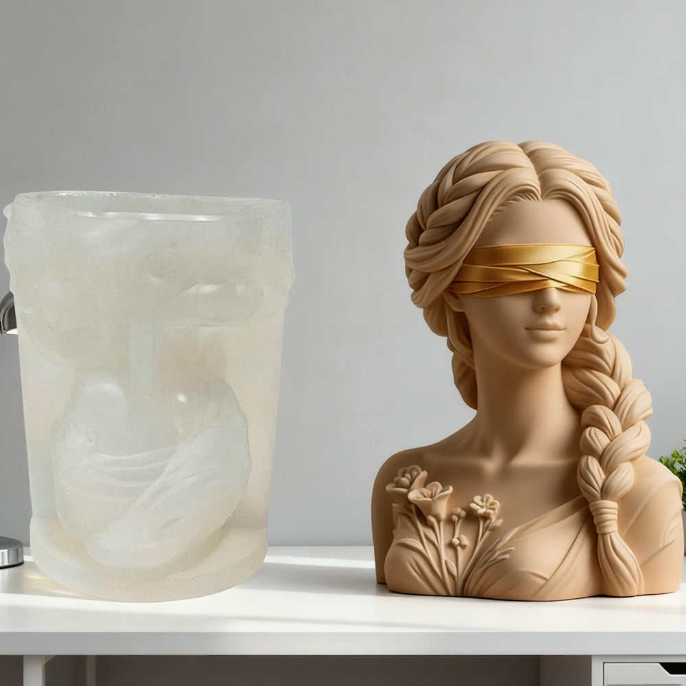 Tnessential New Blindfolded Girl Candle Mold 3D Decor