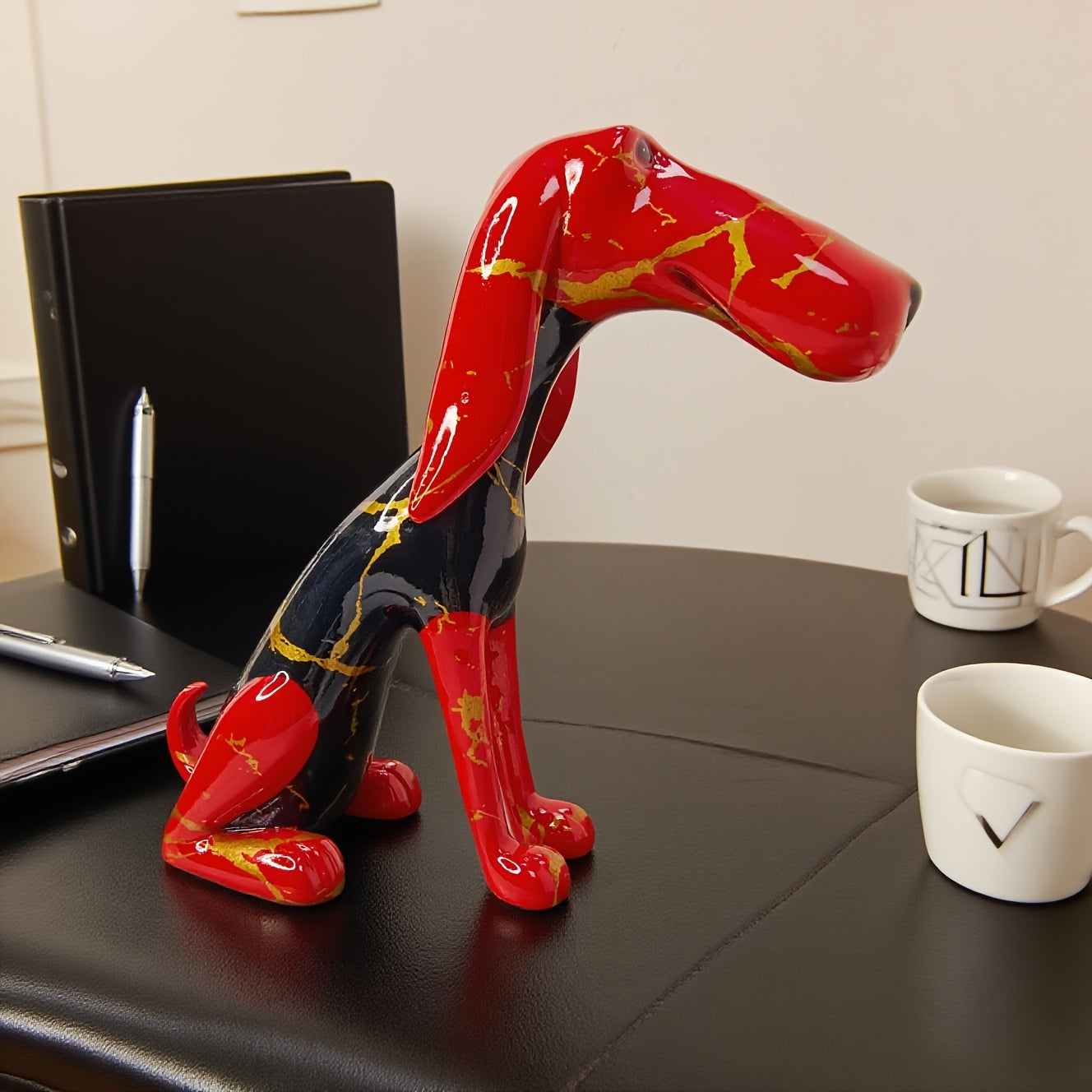 Tnessential 1pc Abstract Resin Dachshund Dog 3D Decor