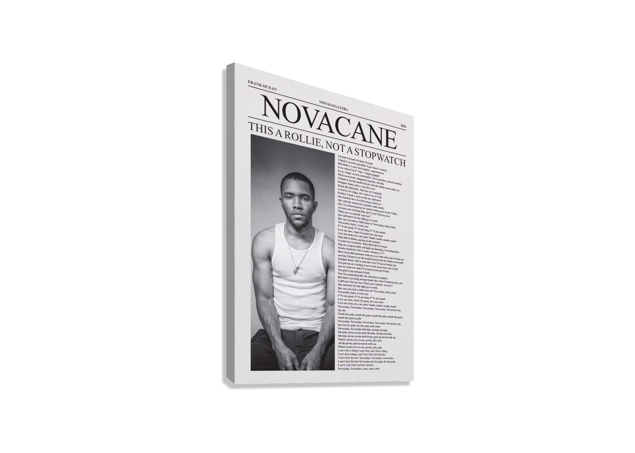 FRANK OCEAN "NOVACANE" CANVAS POSTER
