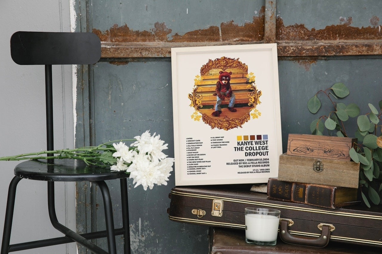 KANYE WEST " THE COLLEGE DROP OUT " CANVAS POSTER