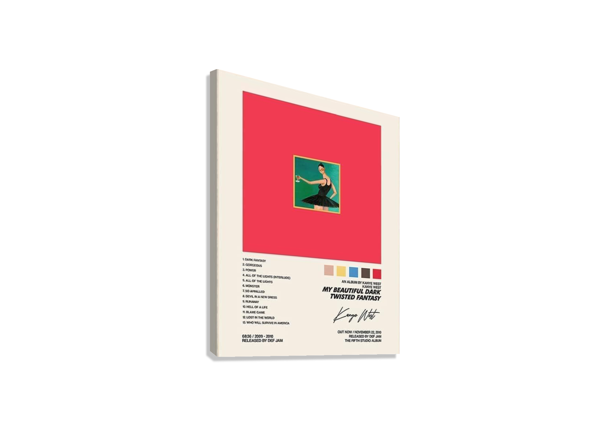 KANYE WEST " My BEAUTIFUL DARK TWISTED FANTASY " CANVAS POSTER
