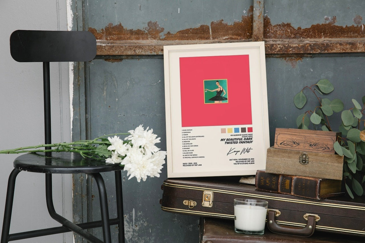 KANYE WEST " My BEAUTIFUL DARK TWISTED FANTASY " CANVAS POSTER