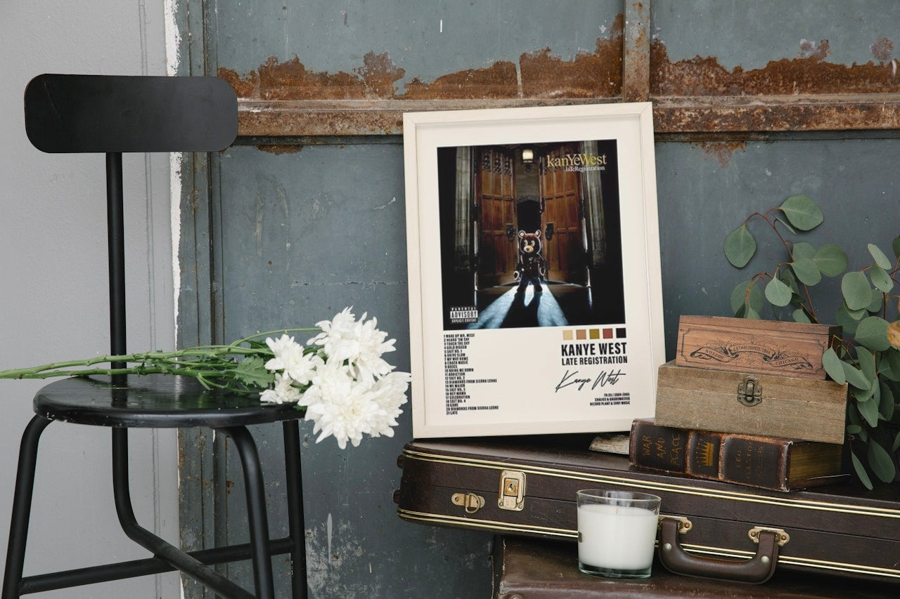 KANYE WEST " LATE REGISTRATION " CANVAS POSTER