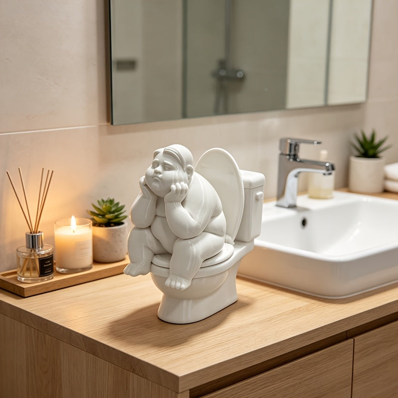Tnessential Fun Toilet Thinker Figurine 3D Decor