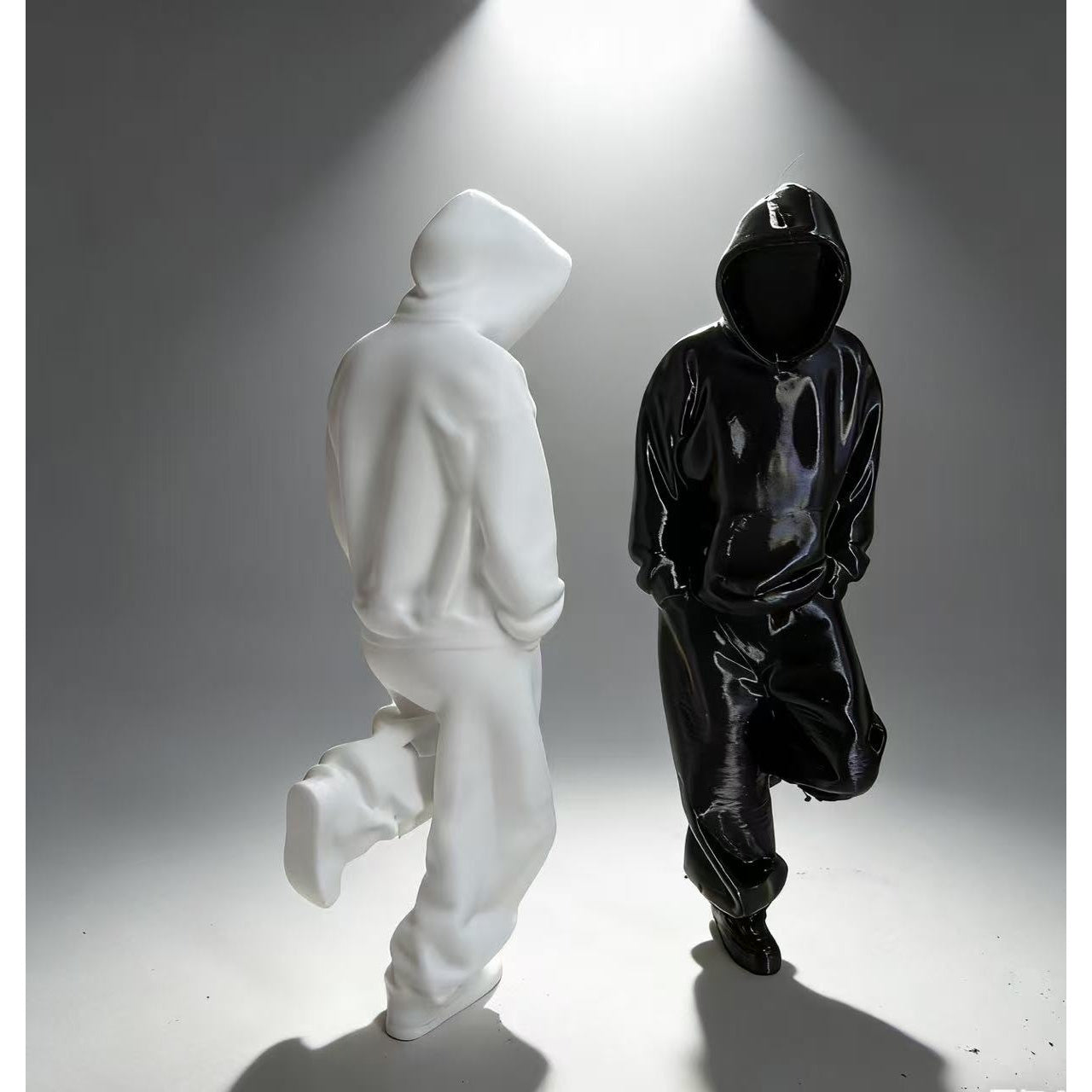Tnessential Black and White Faceless Thinker Model Collectible Figurine 3D Decor