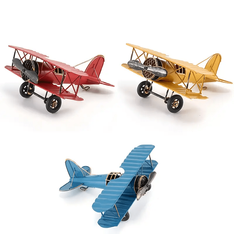 Tnessential Retro Iron Airplane Model Desk Ornament 3D Decor