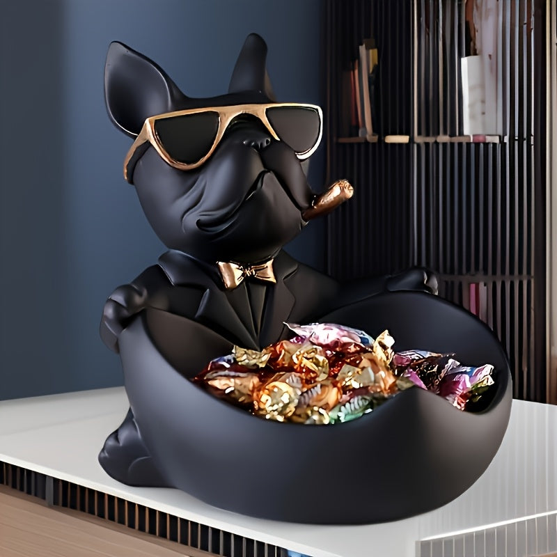 Tnessential Large Storage Decorative Statue of a French Bulldog 3D Decor