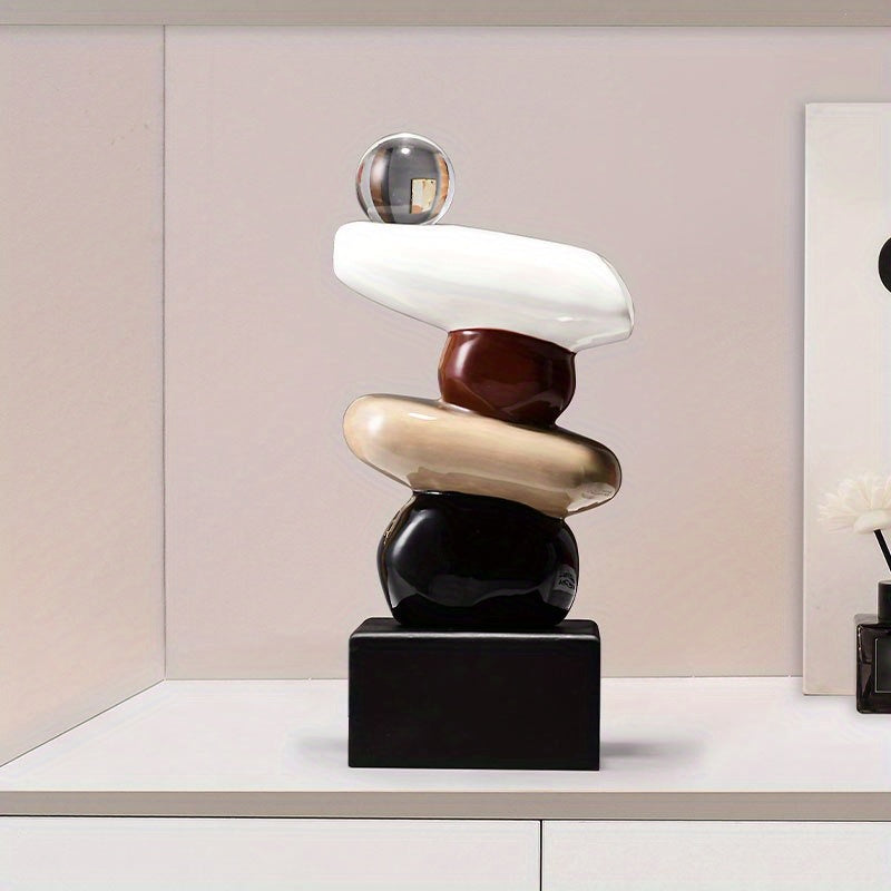 Tnessential Abstract Stone-shaped Statue Ornaments 3D Decor