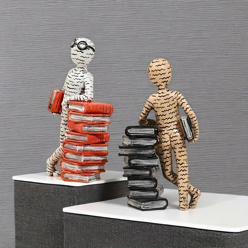 Tnessential Modern Abstract: Resin Reading Statue 3D Decor