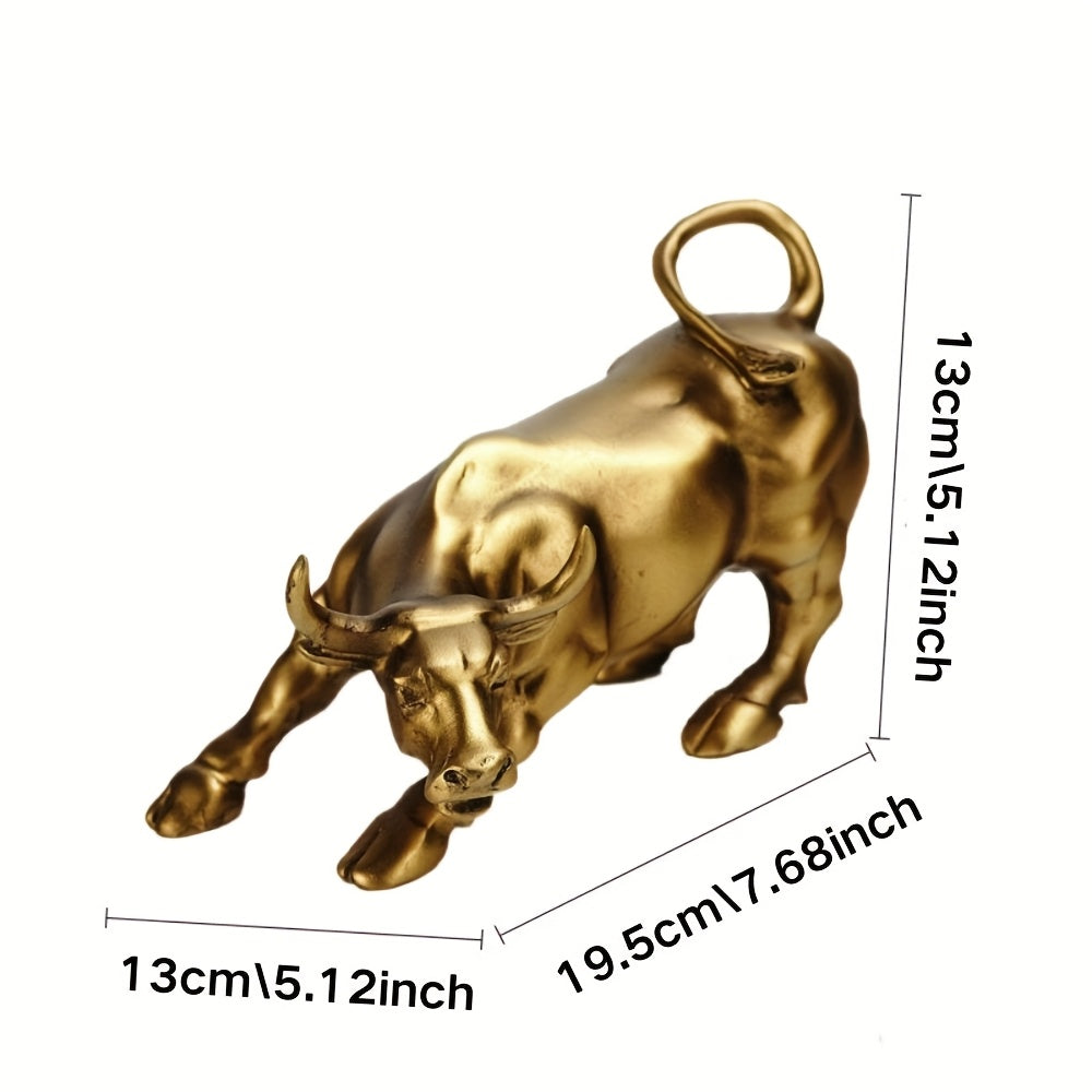 Tnessential Golden Bull Statue 3D Decor