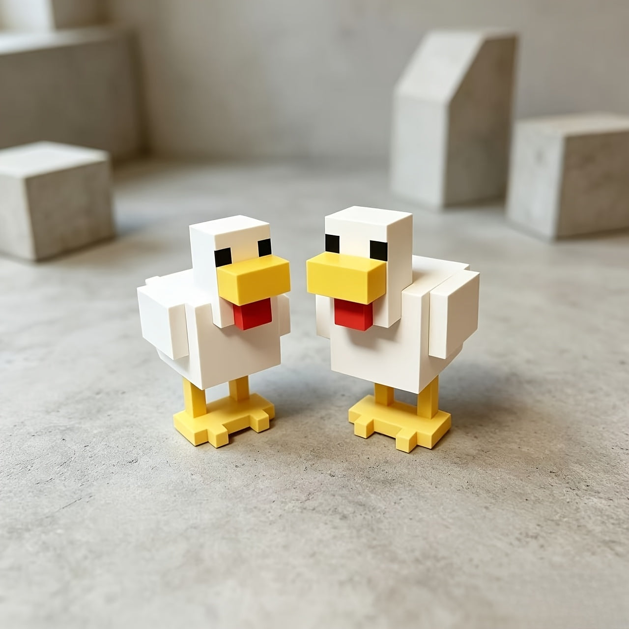 Tnessential Printed Pixel Chicken Statue 3D Decor