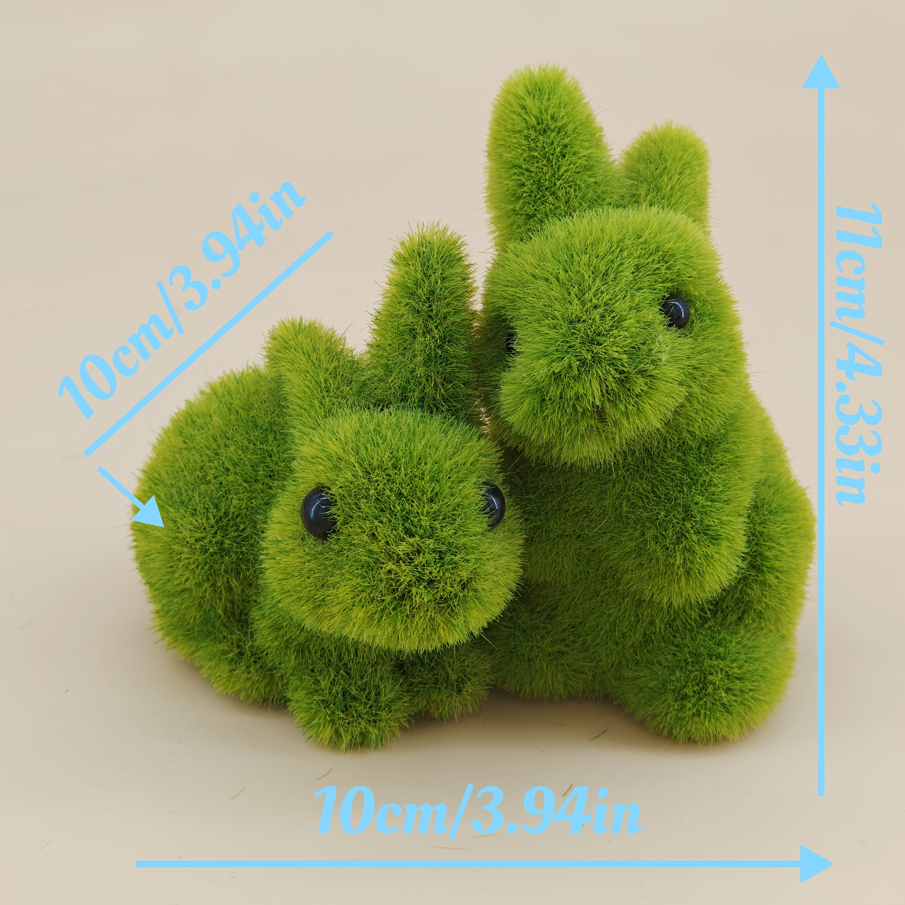 Tnessential Garden Style Decorative Moss Rabbit Figurine 3D Decor