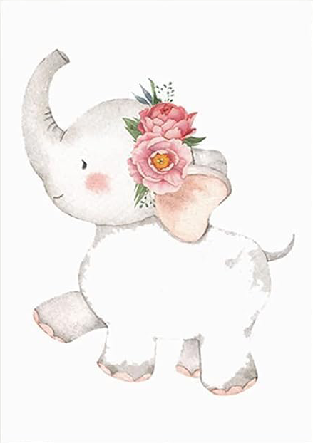 NURCERY ELEPHANT CANVAS POSTER