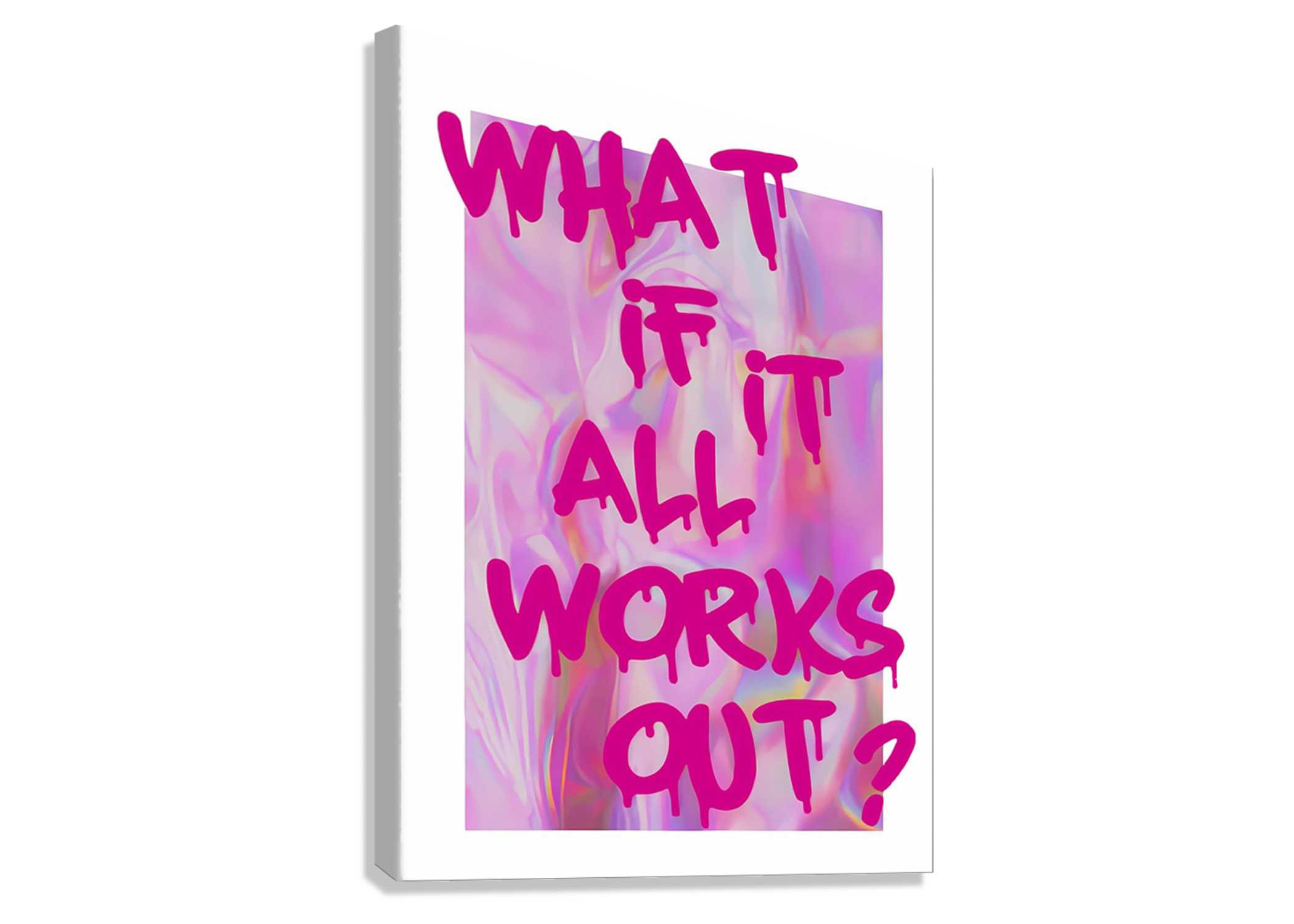 Chic Pink Aesthetic Canvas Poster - 'What If It All Works Out'