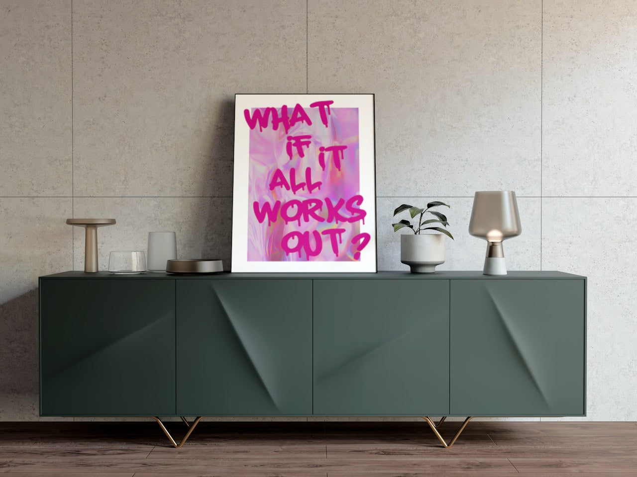 Chic Pink Aesthetic Canvas Poster - 'What If It All Works Out'