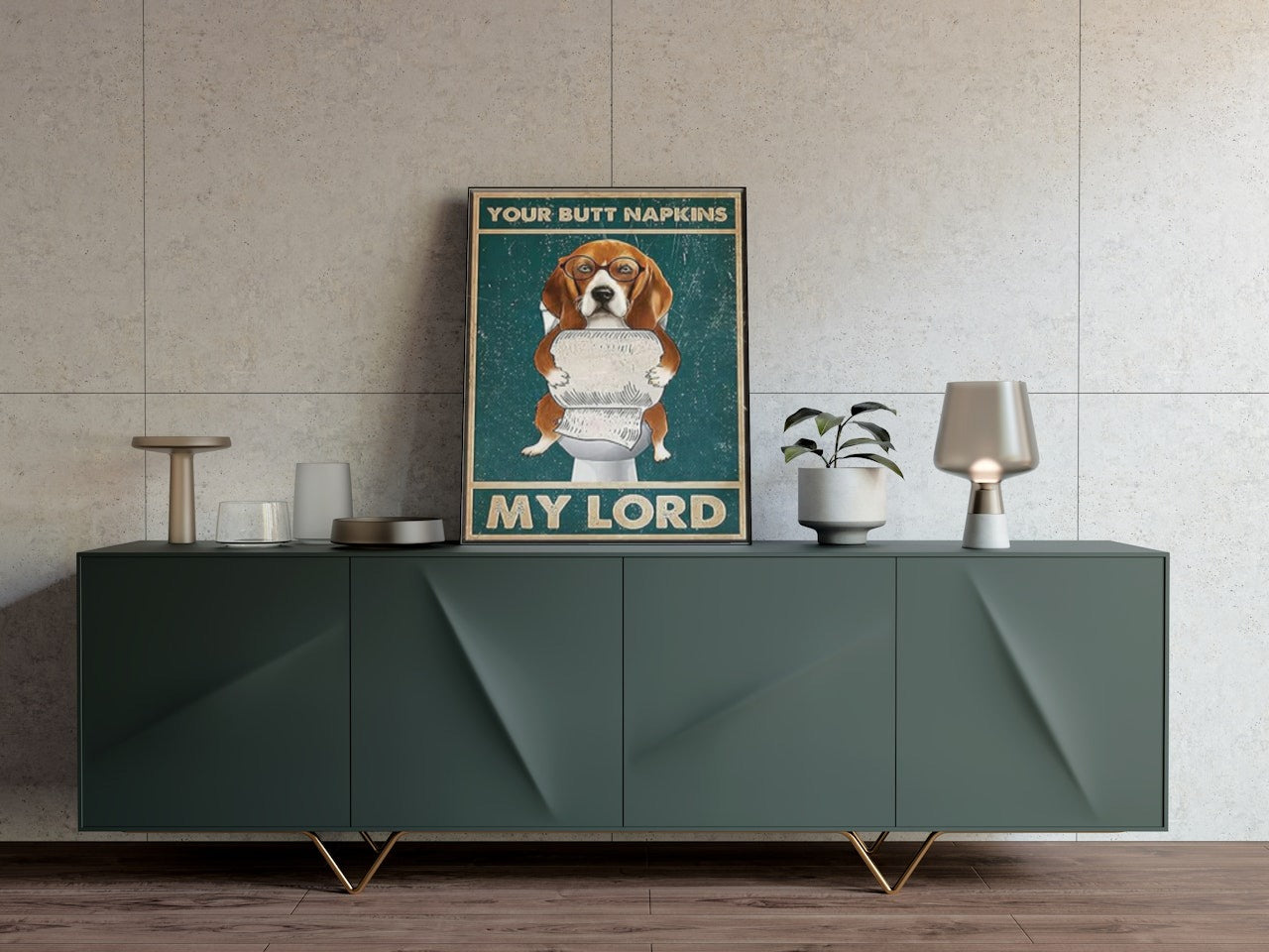 cute funny dog canvas poster