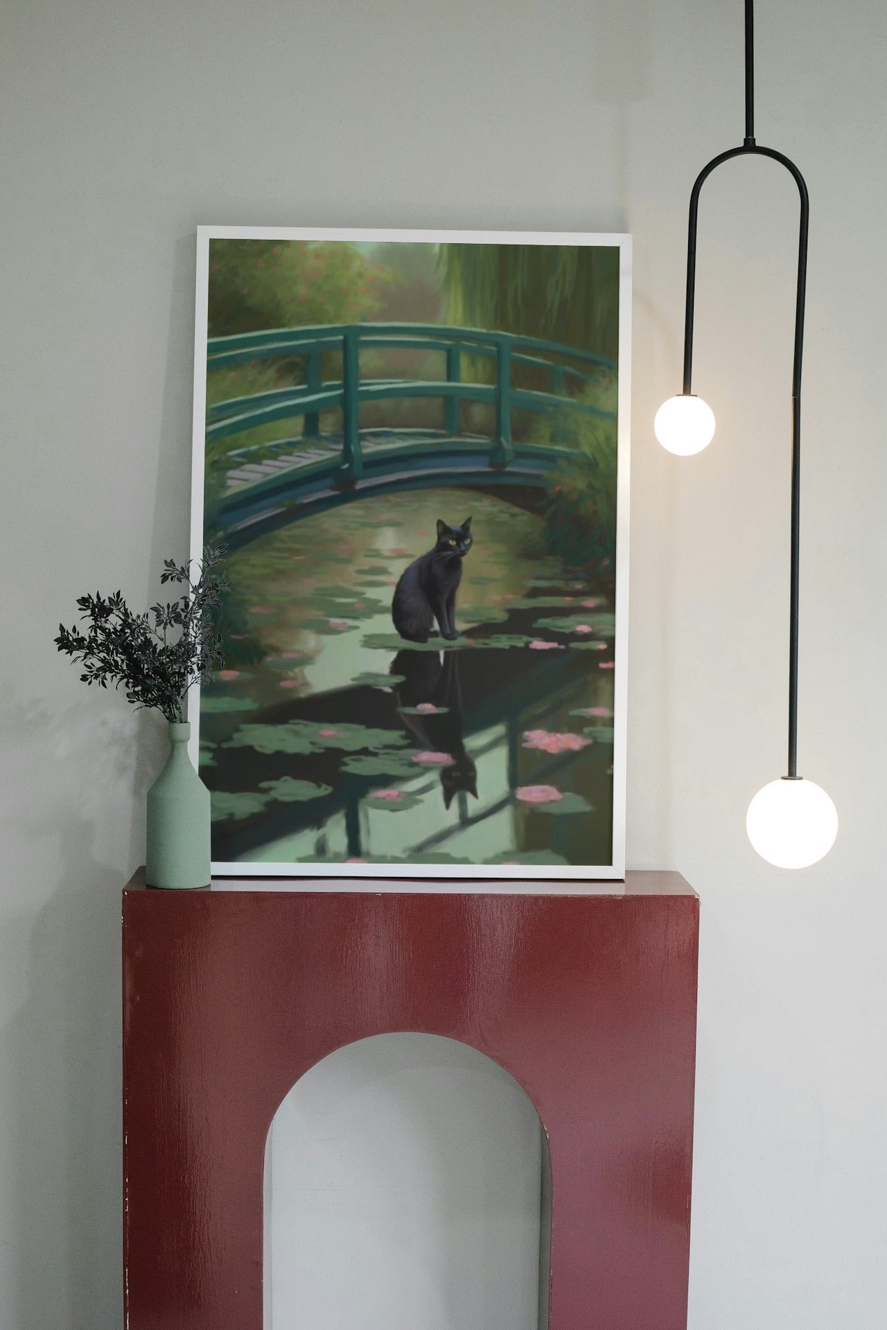 CUTE SPOOKY BLACK CAT PAINTING