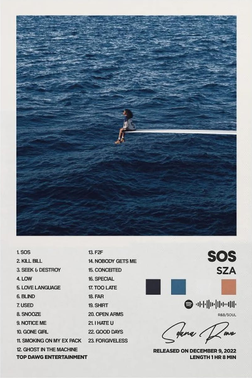 SZA "S.O.S" CANVAS POSTER