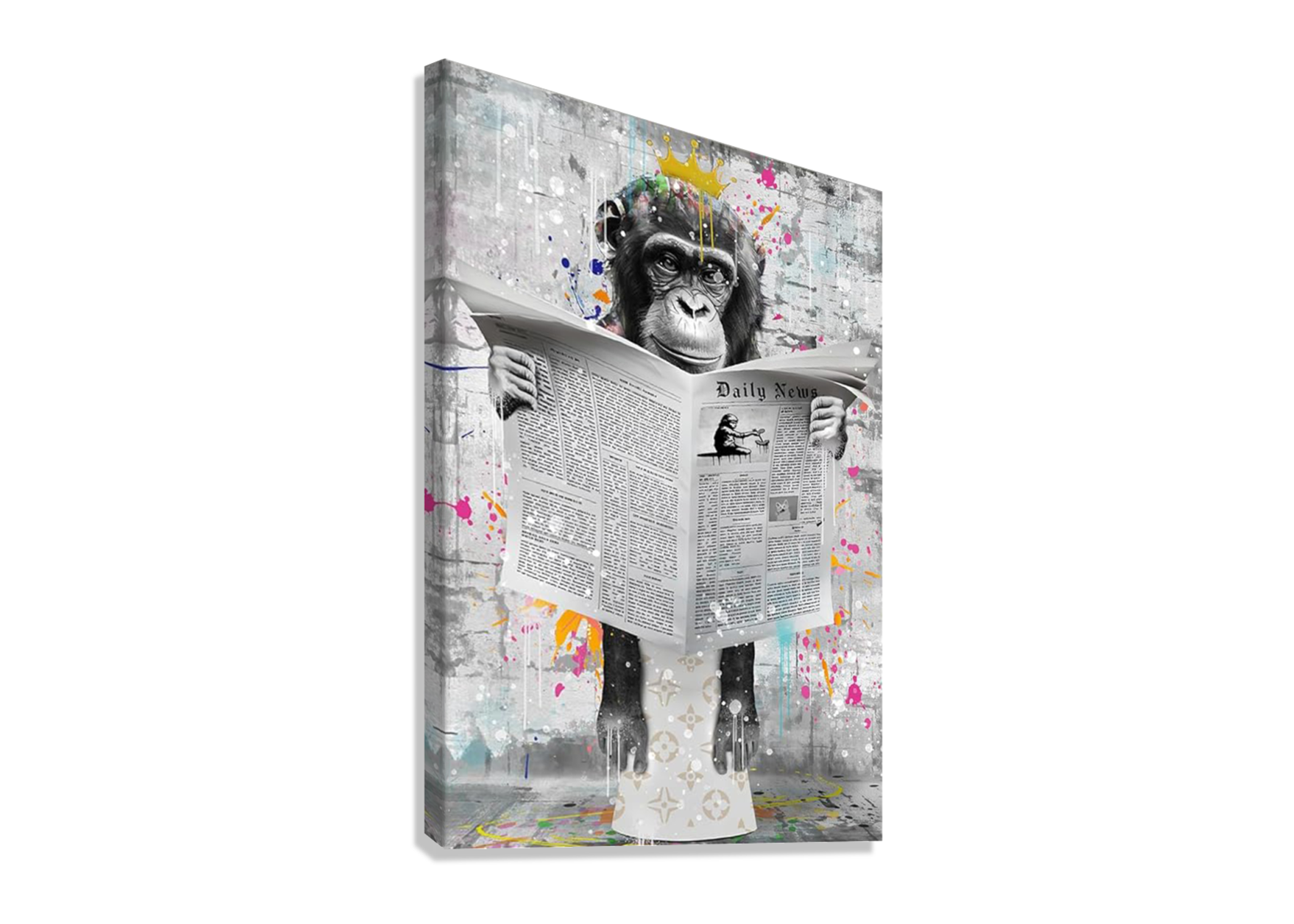 FUNNY ARTISTIC MONKEY CANVAS POSTER