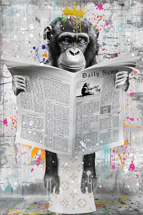 FUNNY ARTISTIC MONKEY CANVAS POSTER