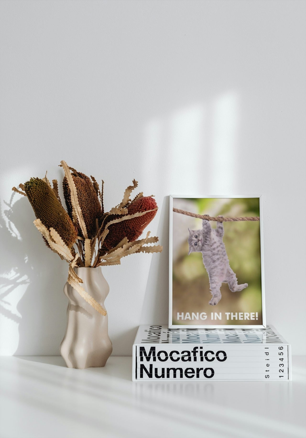 CUTE FUNNY CAT CANVAS POSTER " HANG IN THERE"