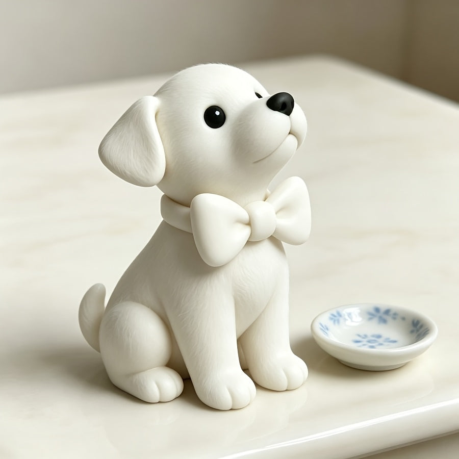 Tnessential Healing White Puppy Figurine 3D Decor