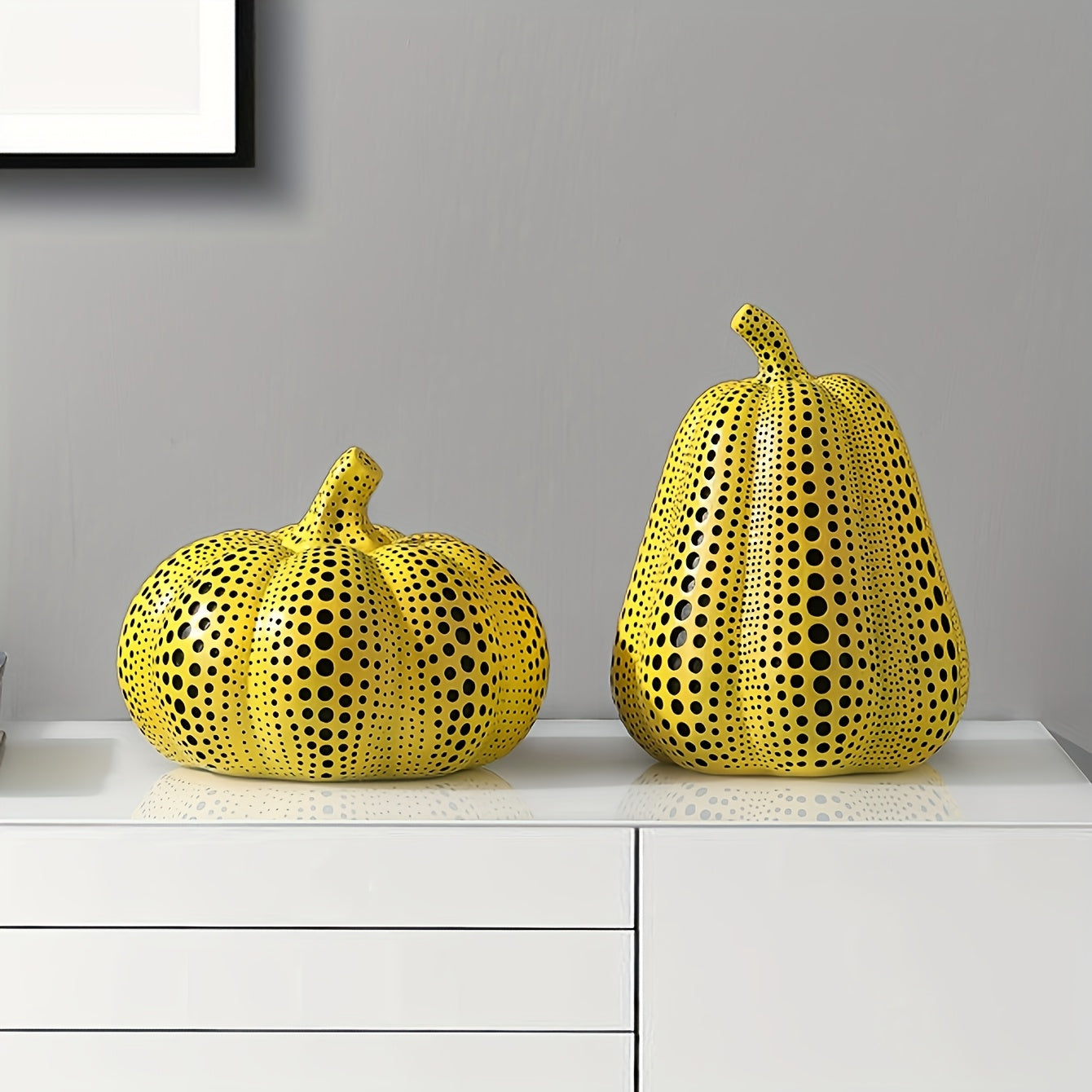 Tnessential Modern Halloween Resin Pumpkin Sculpture 3D Decor