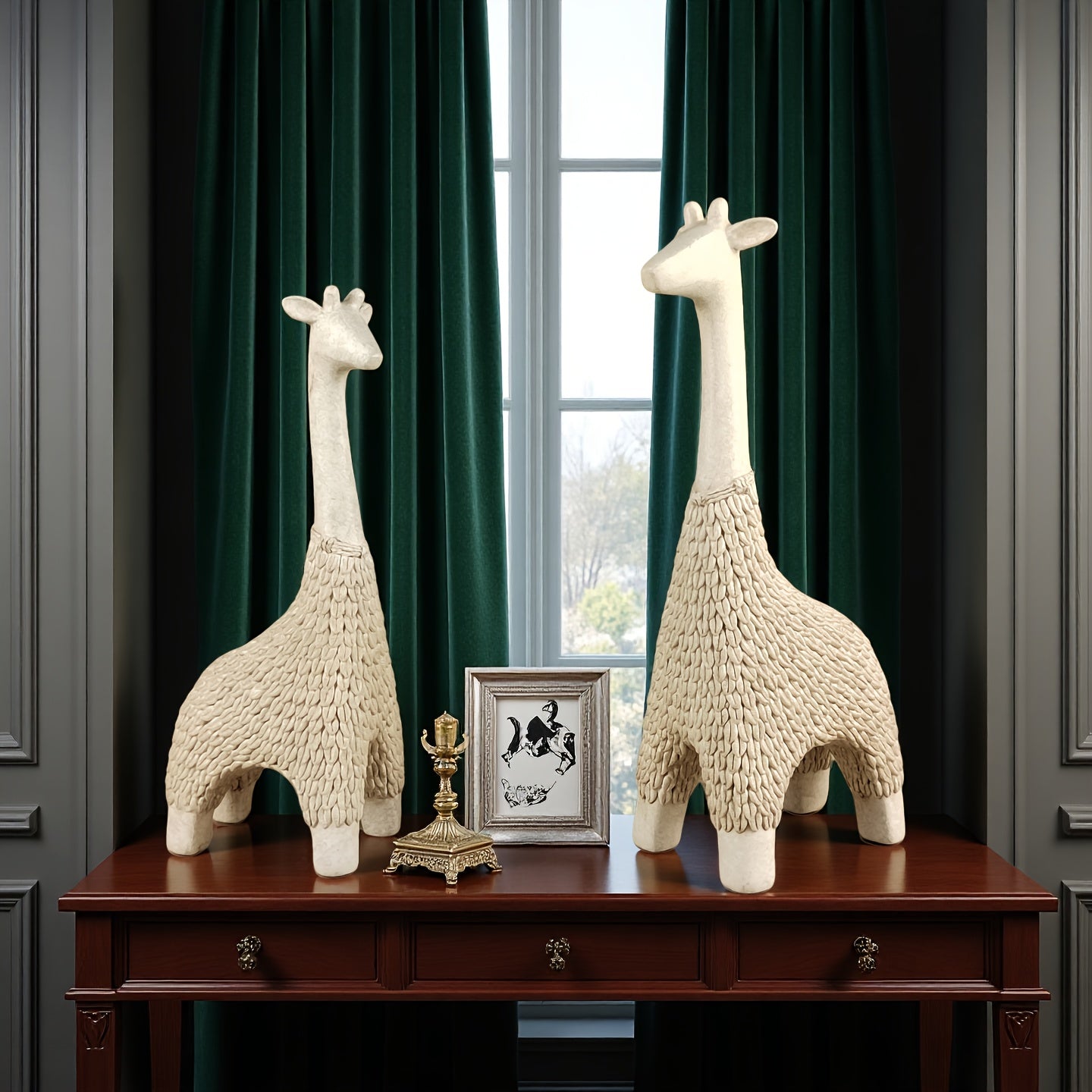 Tnessential Modern Minimalist Giraffe Resin Ornament 3D Decor