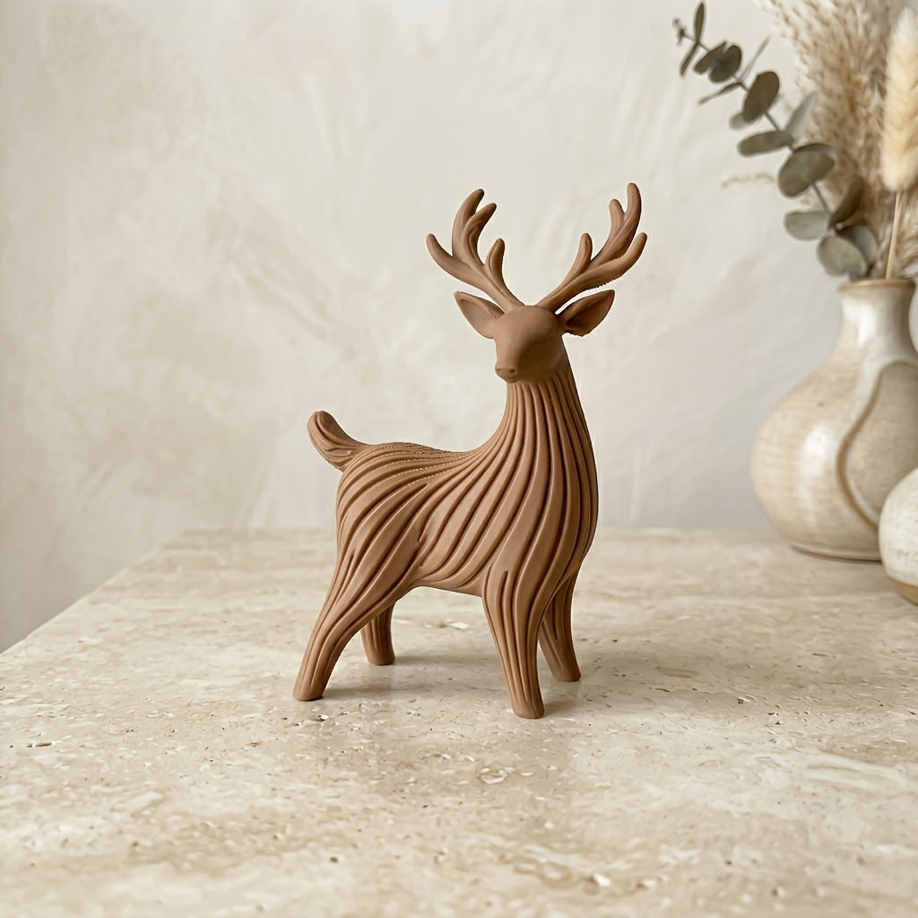 Tnessential Minimalist Matte 3D Printed Reindeer Sculpture 3D Decor