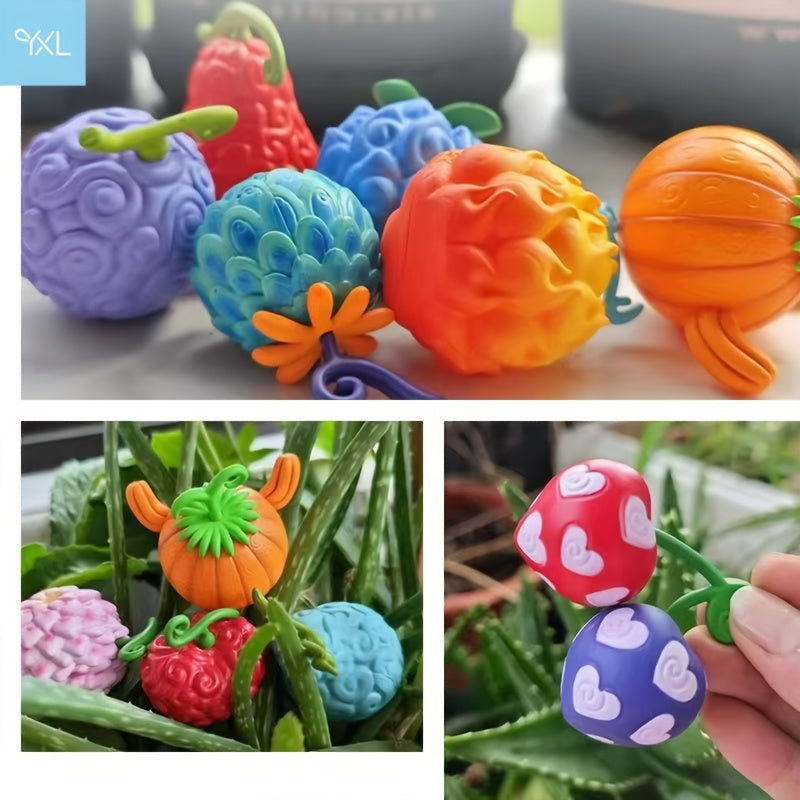 Tnessential Set of Anime Fruit Ornaments Toys 3D Decor