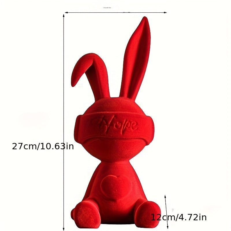 Tnessential Creative Heart-shaped Rabbit Figurine 3D Decor