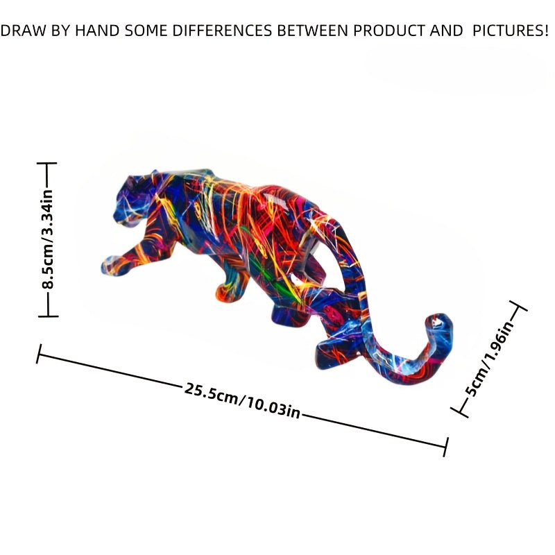 Tnessential Geometric Leopard Figurine 3D Decor