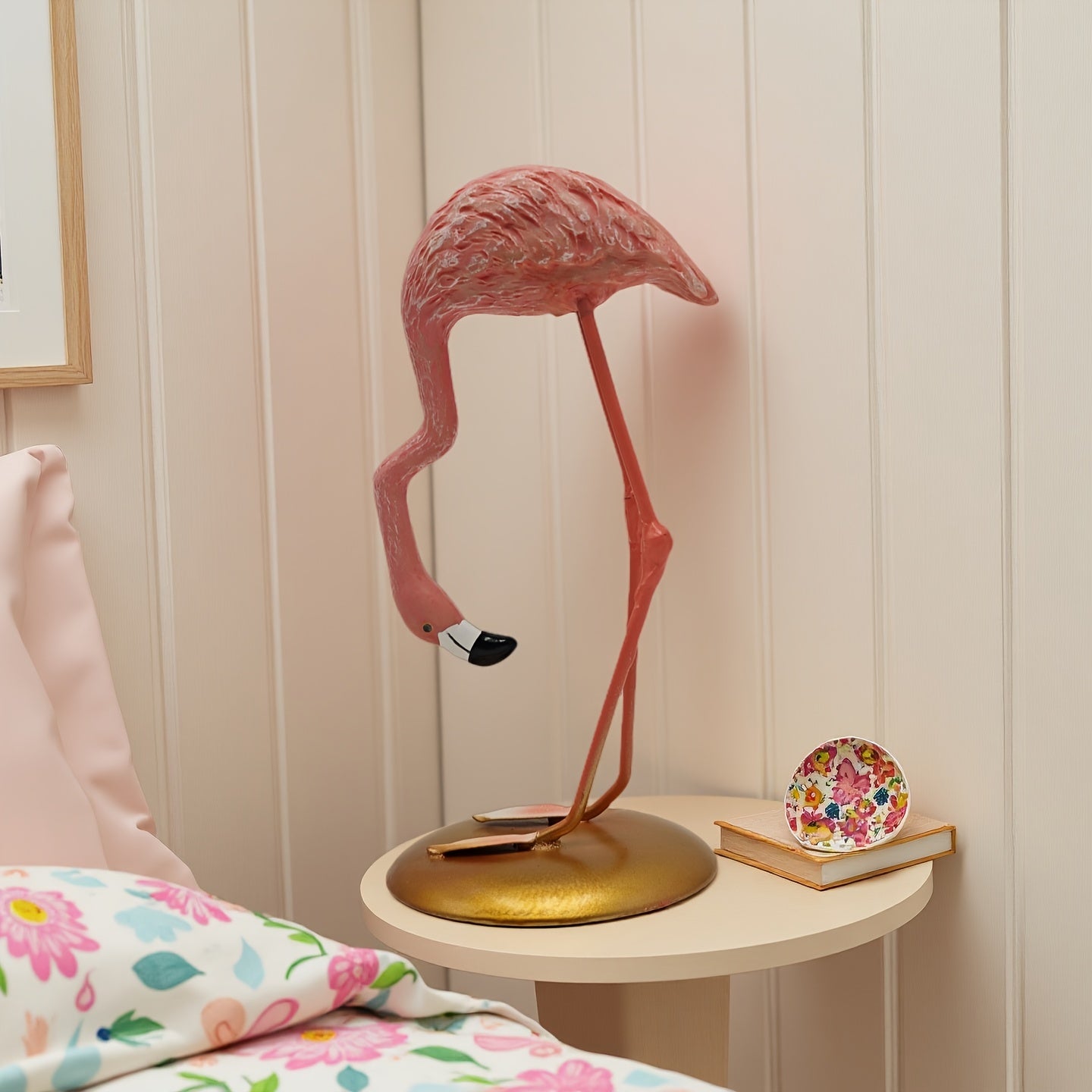 Tnessential Pink Flamingo Couple Resin Ornament Birthday Gift 3D Decor