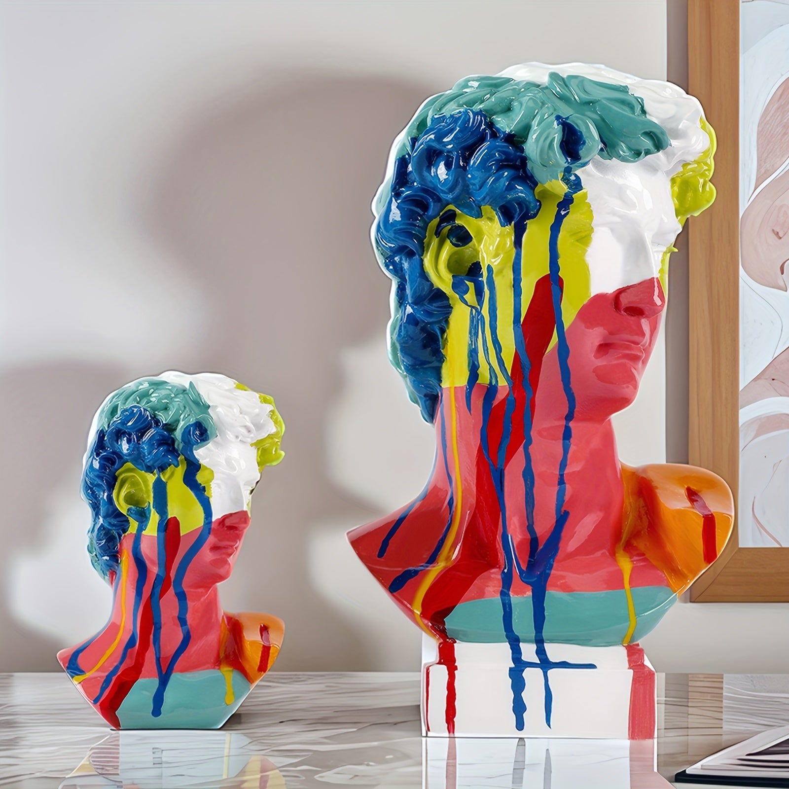 Tnessential David Head Resin Statue for 3D Decor