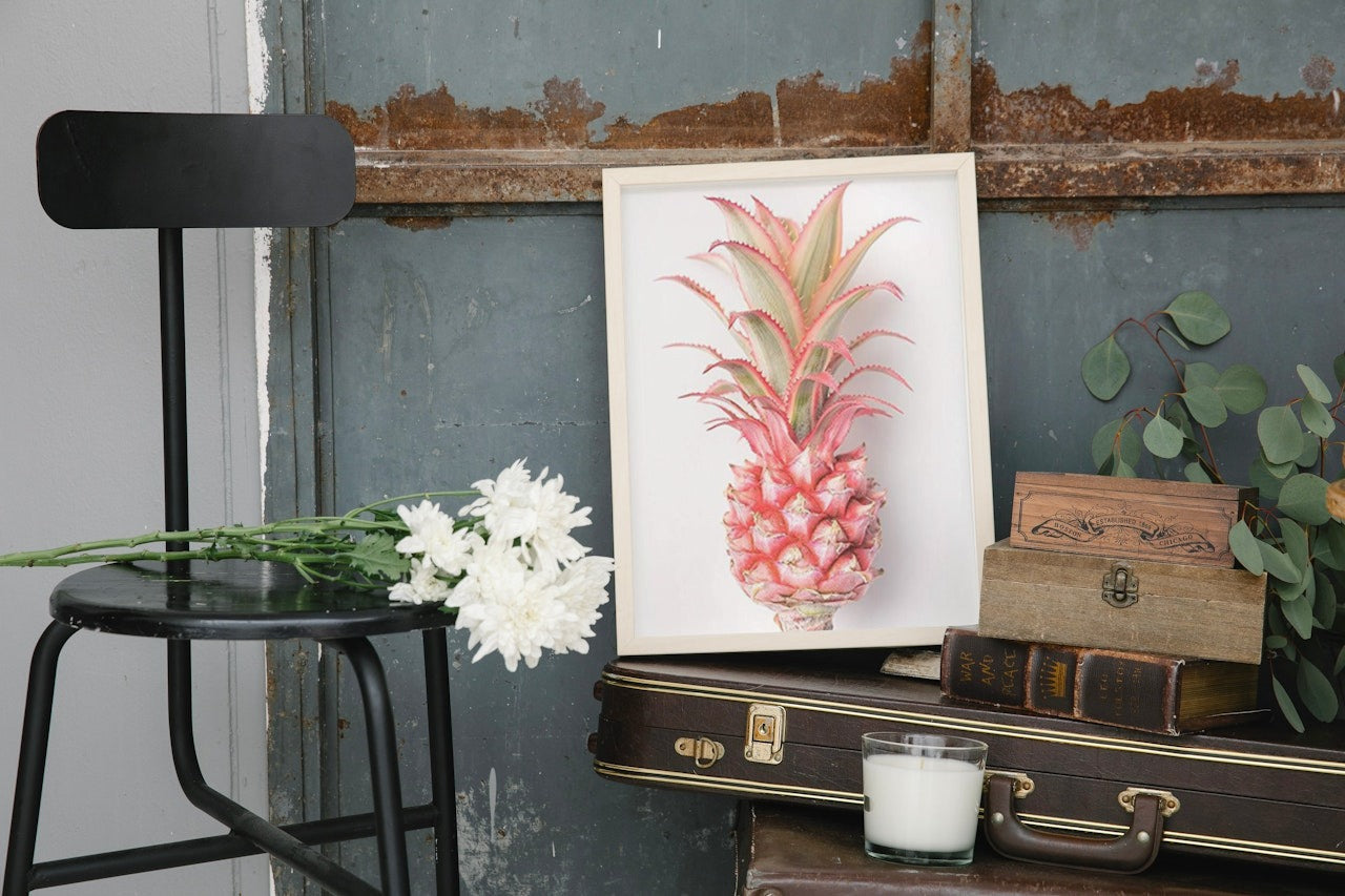 AESTHETIC PINK PINEAPPLE CANVAS POSTER