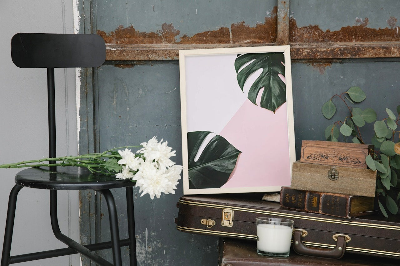 AESTHETIC PINK LEAF CANVAS POSTER