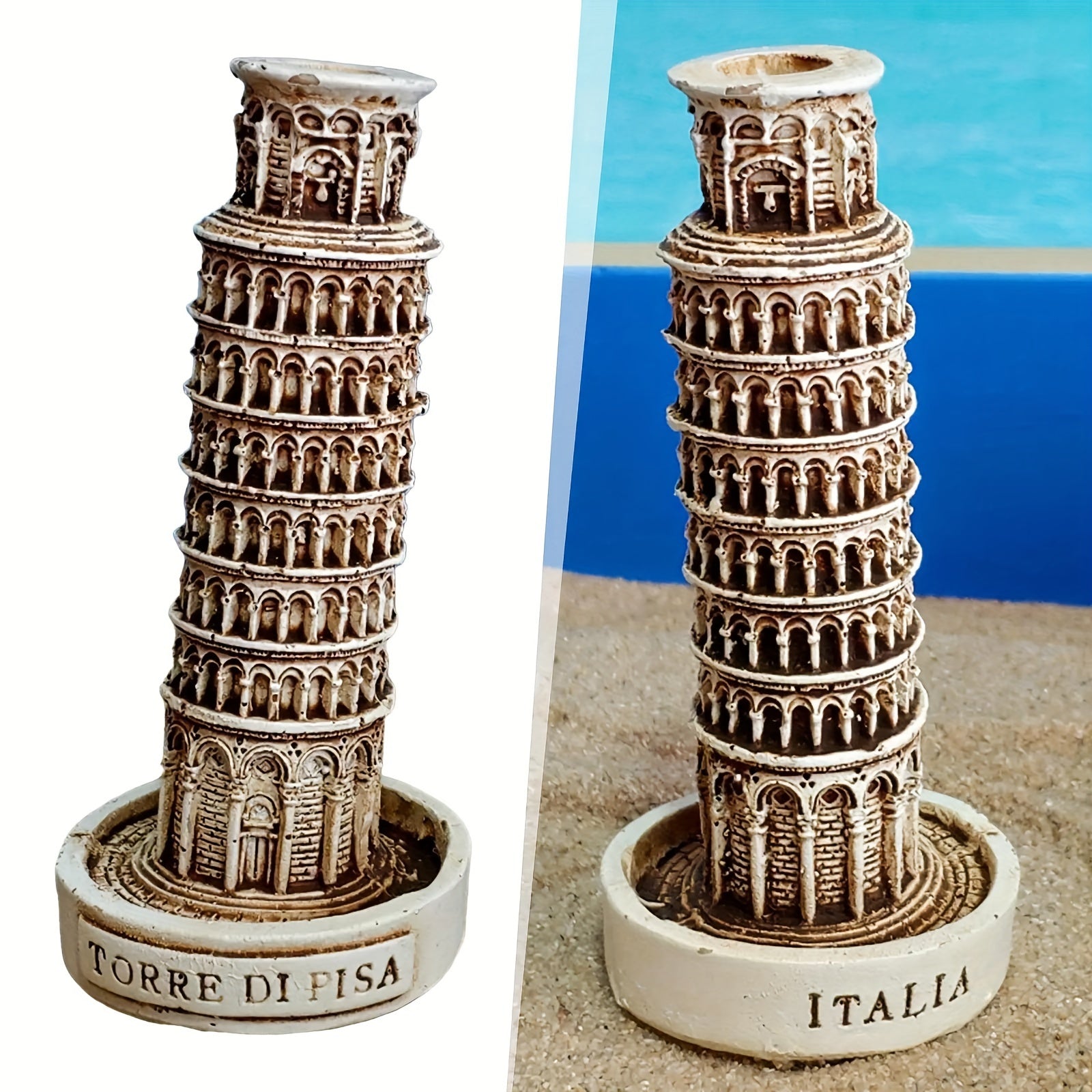 Tnessential Leaning Tower of Pisa Decorative Ornament Italian Leaning 3D Decor