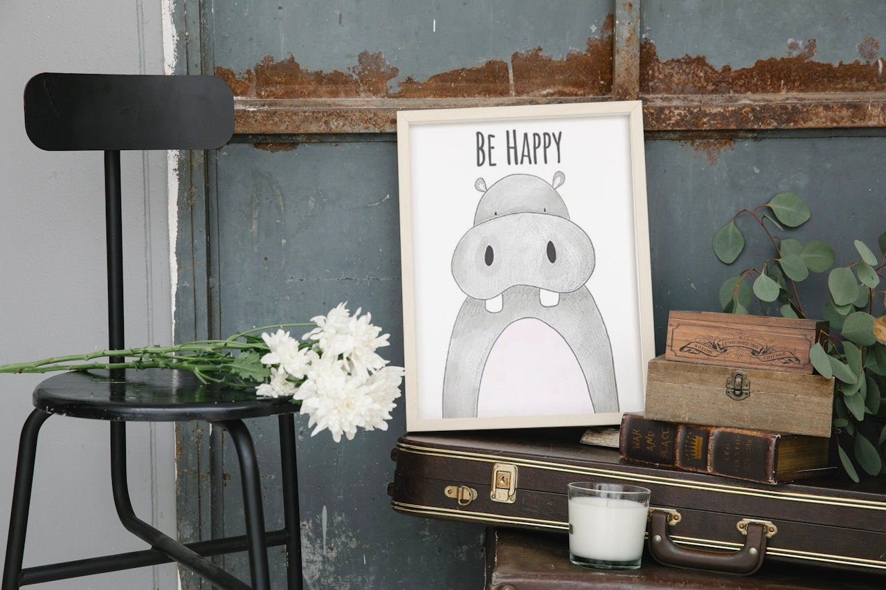 HIPPO NURCERY CANVAS POSTER