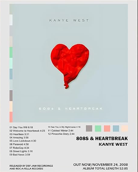 KANYE WEST 808S & HEARTBREAK CANVAS POSTER