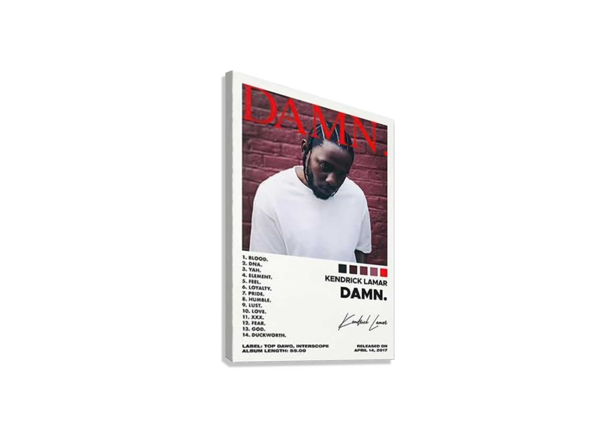 KENDRICK LAMAR " DAMN " CANVAS
