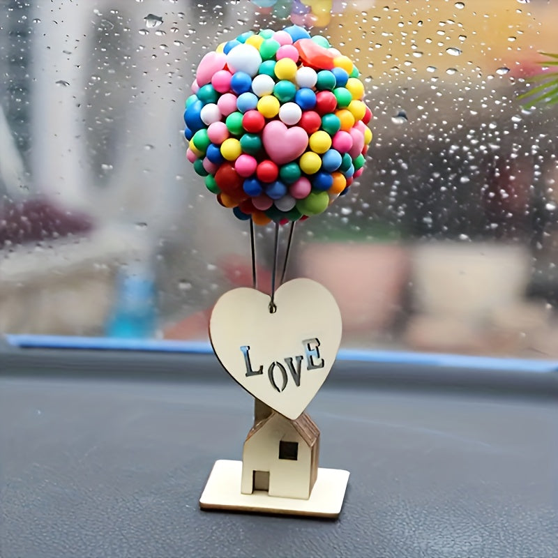 Tnessential Cute Balloon House Design Automotive Interior Ornaments 3D Decor